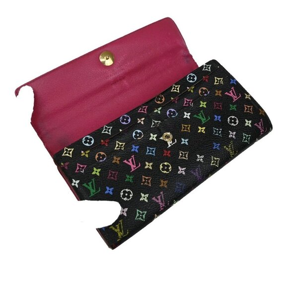 LOUIS VUITTON Portefeuille Sarah Long Wallet Monogram Multi Black M60005 60EG030 - Picture 7 of 15